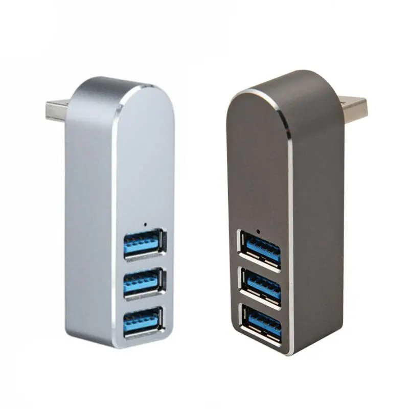 Мини концентратор из алюминиевого сплава с 3 портами USB 0 вращающийся