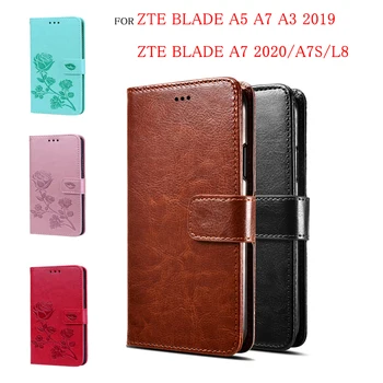 Перейти на Алиэкспресс и купить Чехол-Кошелек с откидной крышкой для ZTE Blade A3 A5 A7 2019, чехол-бумажник для телефона ZTE Blade A7 2020 A7s L8, чехол из искусственной кожи, чехлы