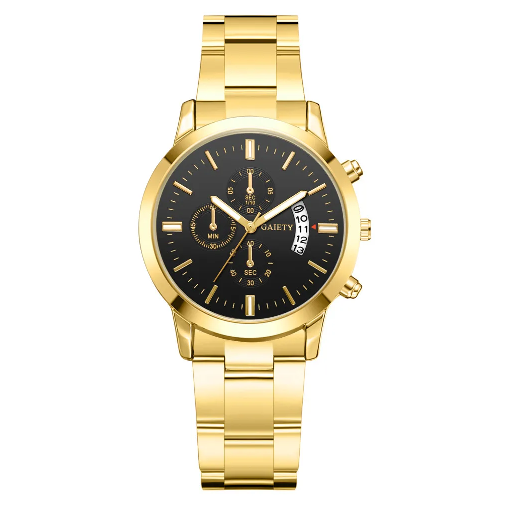 Relogio Masculino новые роскошные мужские модные кварцевые часы с календарем из нержавеющей стали Erkek kol Saati
