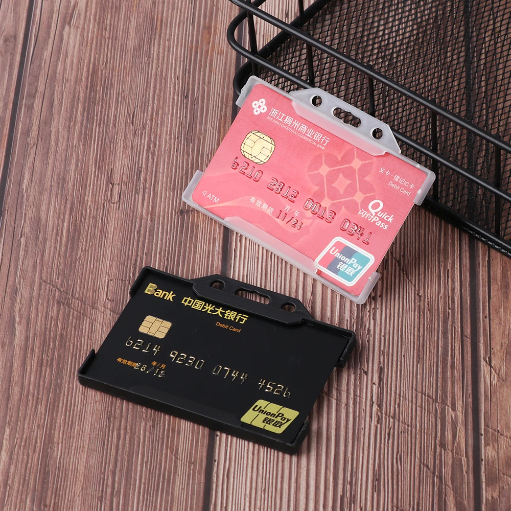 Funda protectora portátil de plástico duro de múltiples usos, práctica y duradera con soporte para tarjetas de identificación, funda para tarjetas de identificación 1 unidad