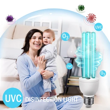 

UVC Quartz Lamp Ampoule E27 15W 25W Sterilization Lamp Ozone UVC Quartz Light Tube UV Sterilizer Disinfection Bulb 220V