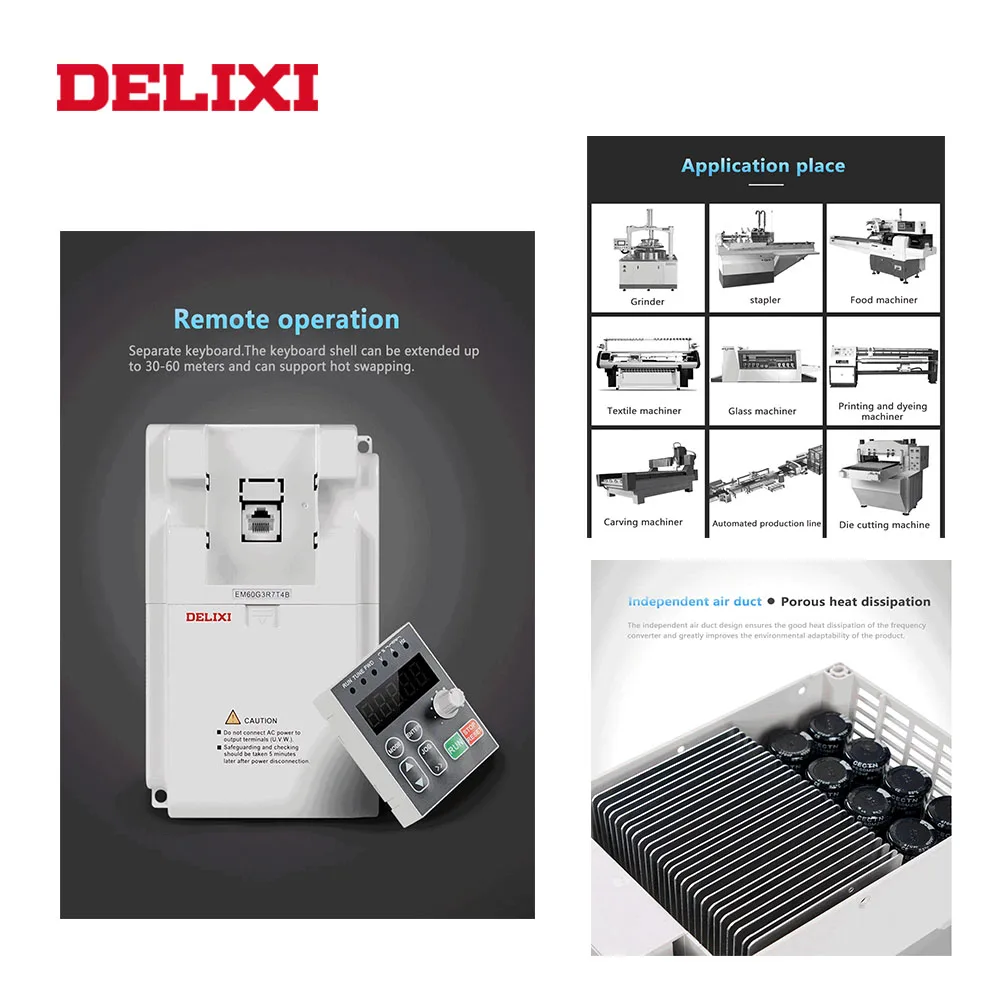 Частотный инвертор DELIXI трехфазный вход 380 В 2 кВт выходной контроллер скорости