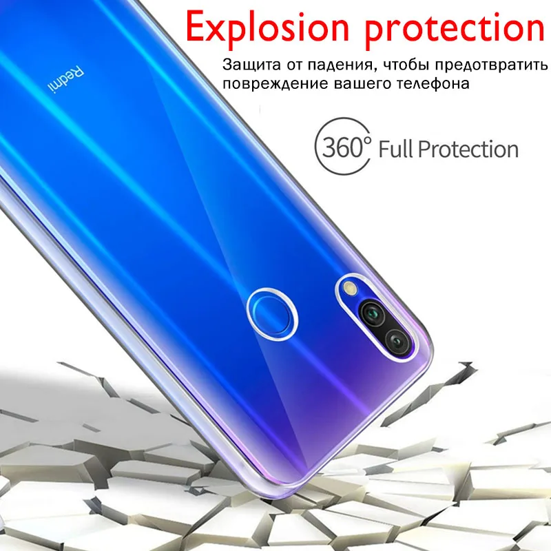 360 Роскошный защитный чехол для телефона для Xiaomi redmi note 8 6 5 7 pro 7 7A mi a3 9t 8 9 SE lite A2 A1 Прозрачный силиконовый чехол ТПУ гель