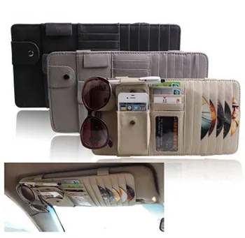 

High-grade Sun Visor Storage Bag Car Notes Pouch CD Receive Bag DVD Disk Card Visor Case Folder Pocket
