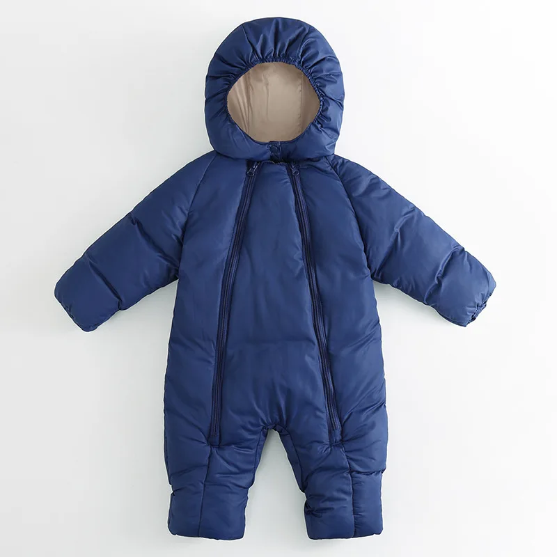 Детские комбинезоны; Зимний толстый хлопковый костюм для маленьких мальчиков; теплая одежда для девочек; Детский комбинезон; детская верхняя одежда; детская одежда - Цвет: dark blue