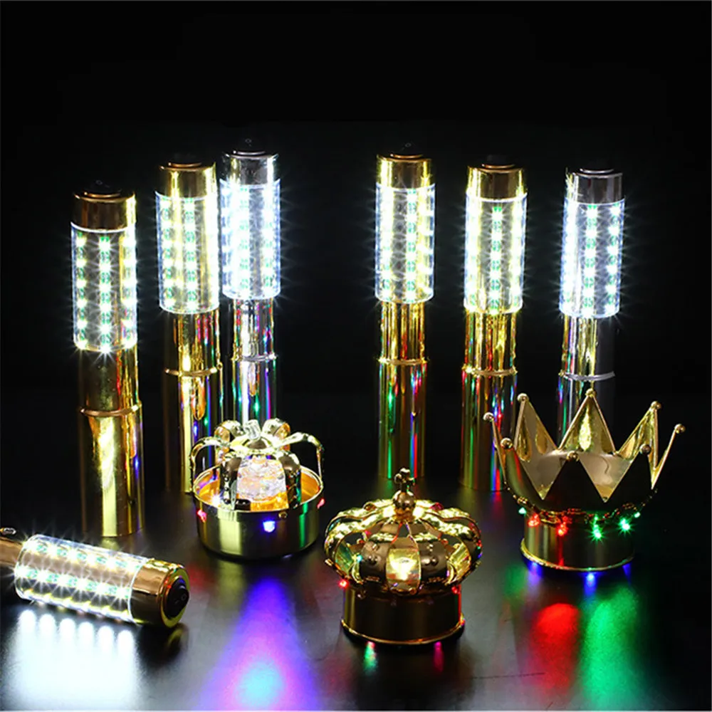 

Silver or Gold Flashing LED Sparklers Bottle Strobe Baton for Champagne Party Decor Birthday Party Kpop Lightstick Butterfly