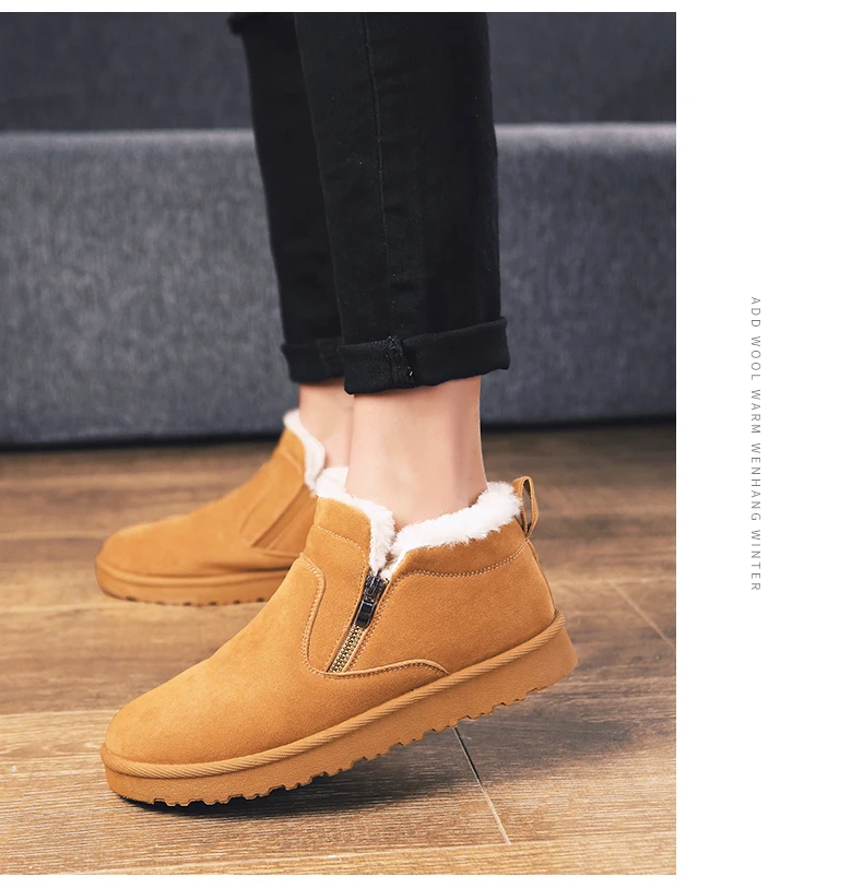 men women winter warm work boots with plush fur casual lightweight ankle boots waterproof anti-skid outdoor sneakers sports shoes couple unisex plus size shoes (11)