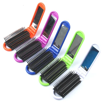 

1PCS Fashion Professional Hair Comb with Mirror Travel Portable Folding Hair Brush Compact Pocket Size Purse Travel Hair Combs