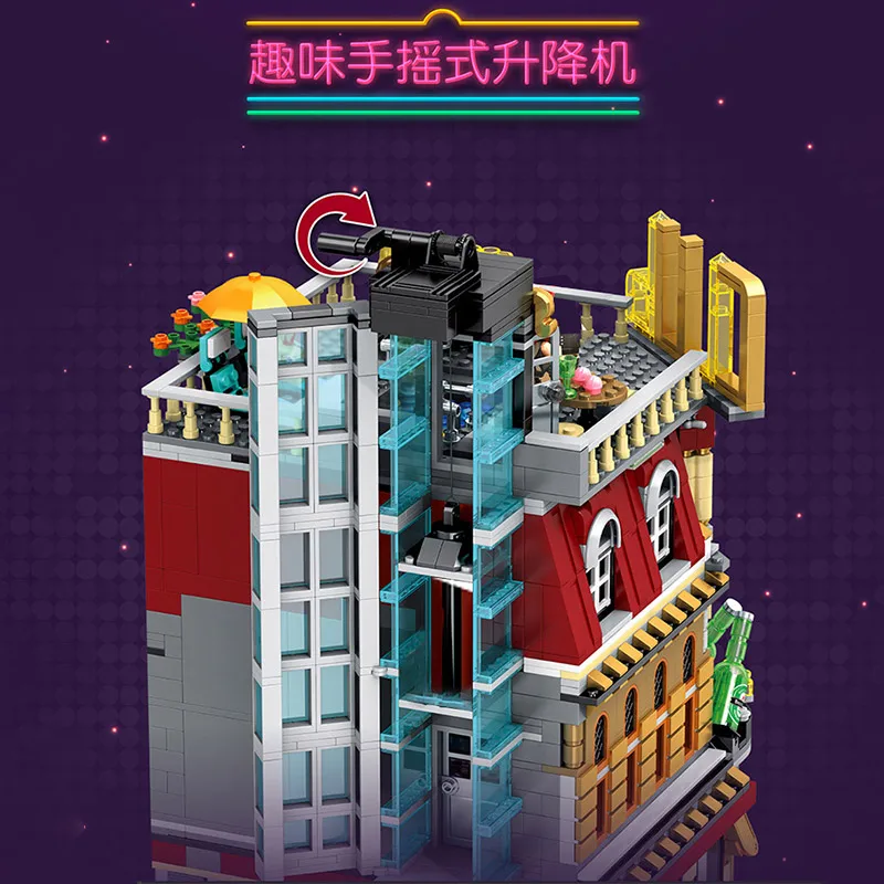Мпц 15002 улицы здания игрушка SD6991 для ночного клуба 5 в 1 комплект с USB СВЕТОДИОДНЫЙ
