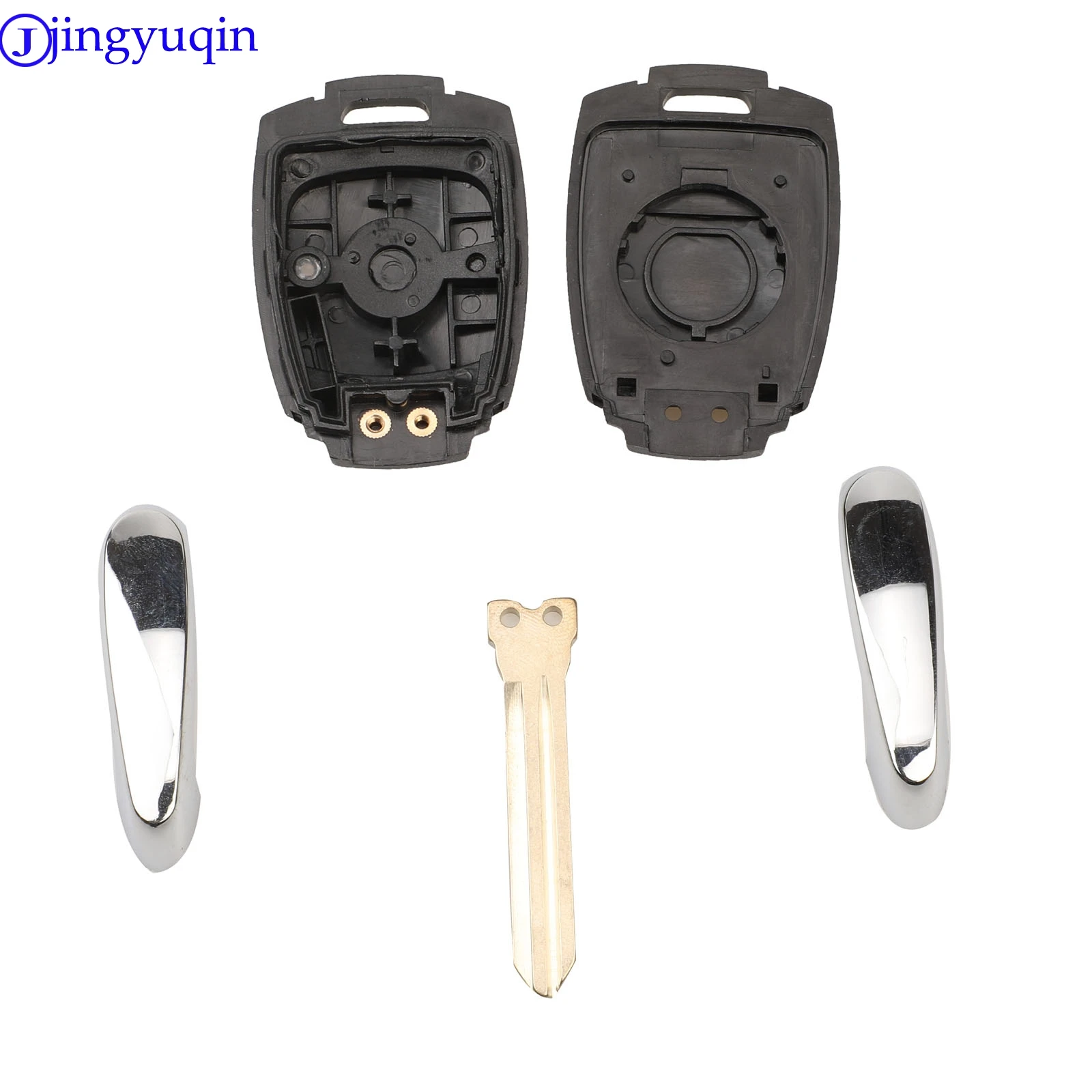 Jingyuqin 2 кнопки Замена дистанционного ключа оболочки чехол Fob Для SsangYong Actyon Kyron Rexton, Korando с невырезанным лезвием ключи автомобиля