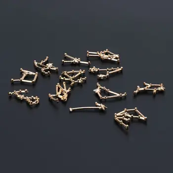 

12 Constellation Resin Metal Material Epoxy Mold Open Bezel Charm Jewelry Making 23GE