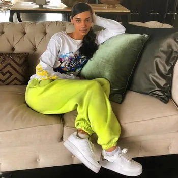 

Fashion 2019 New Vintage Elastic High Waist Print Pants Women Casual Loose Pants Harem Trousers