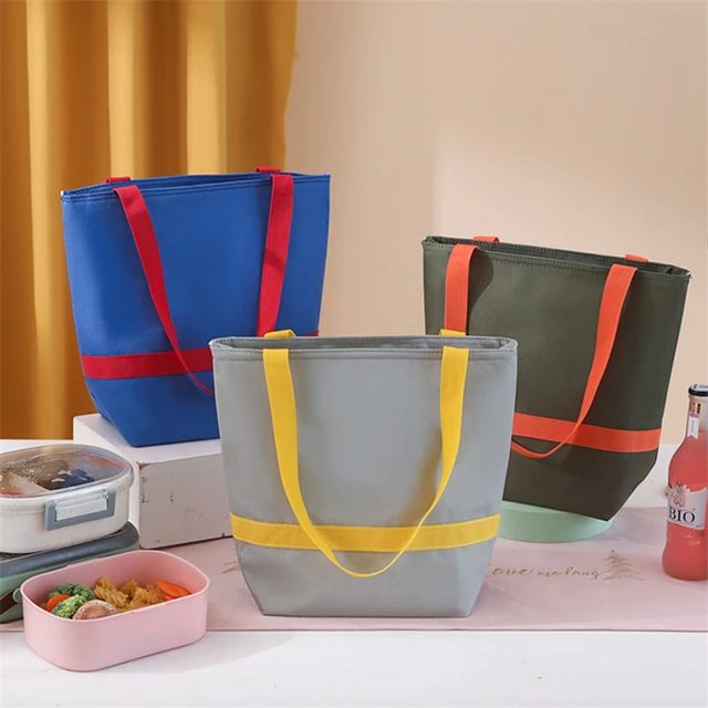 Bolsa de almuerzo aislada para mujer, bolsa térmica, bolsa de almuerzo  portátil, bolsa de caja de comida, bolsas de Picnic, bolsas para la comida  de gran capacidad para el trabajo