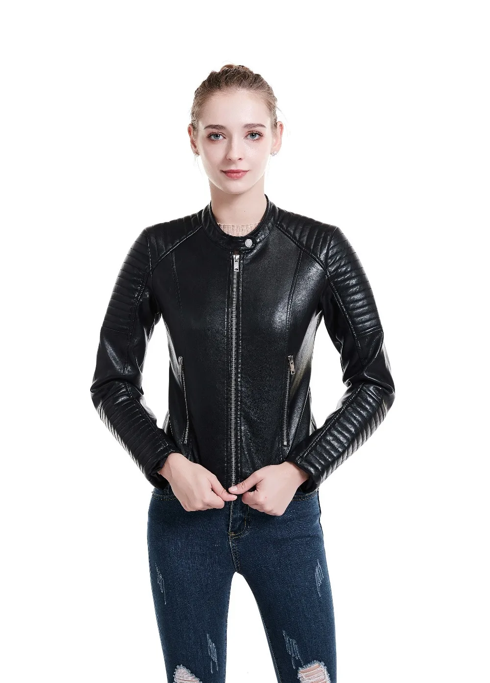 Новое поступление брендовые зимние осенние мотоциклетные кожаные куртки белый кожаный пиджак женское кожаное тонкое пальто куртка из искусственной кожи