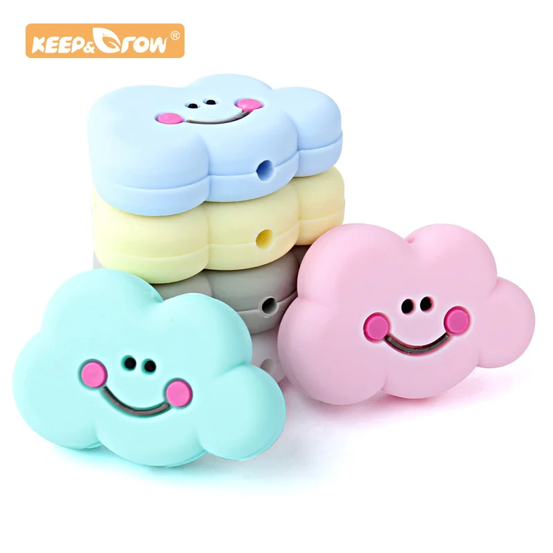 

Keep&Grow 10 pcs Cloud Silicone Beads Food Grade Baby Teething Toy DIY Baby Nursing Accessories and Gifts Baby Teether BPA Free
