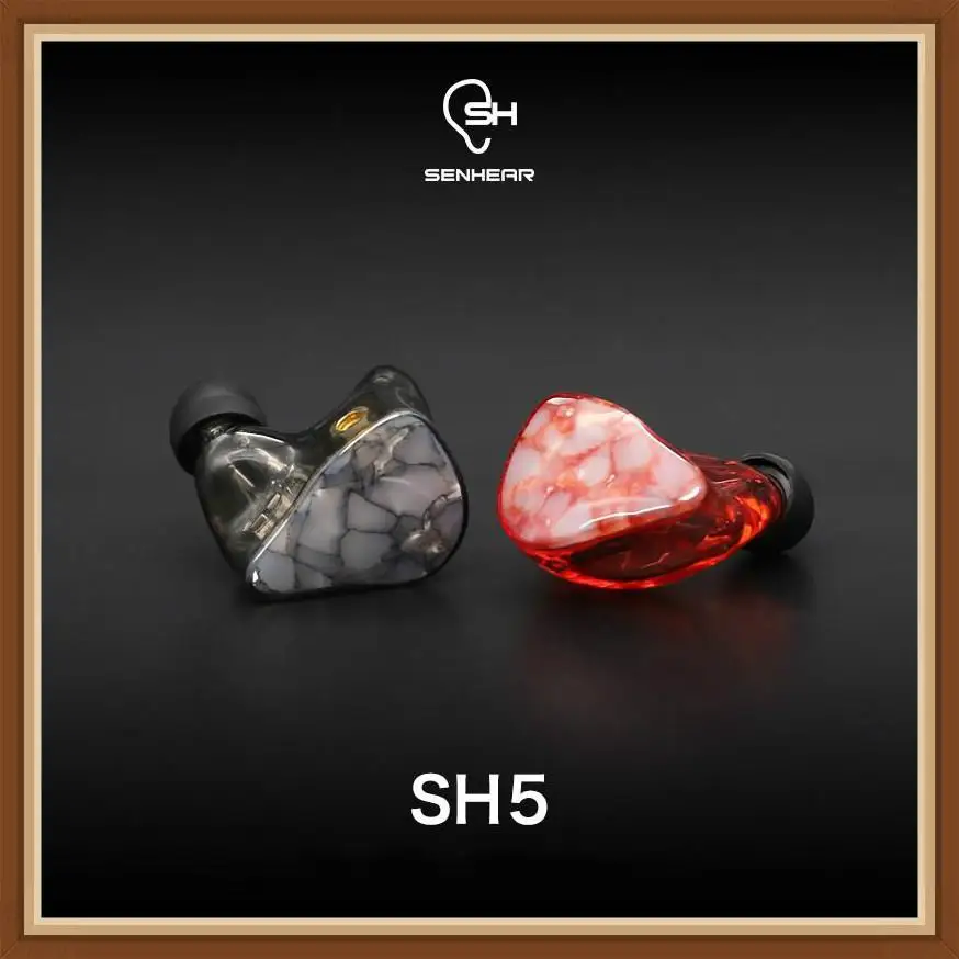 Senhear SH5 5 Balanced Armature Noise Cancelling DJ Monitor Studio Hifi Music Bass Audiophile Earphones Earbuds Detachable Cable