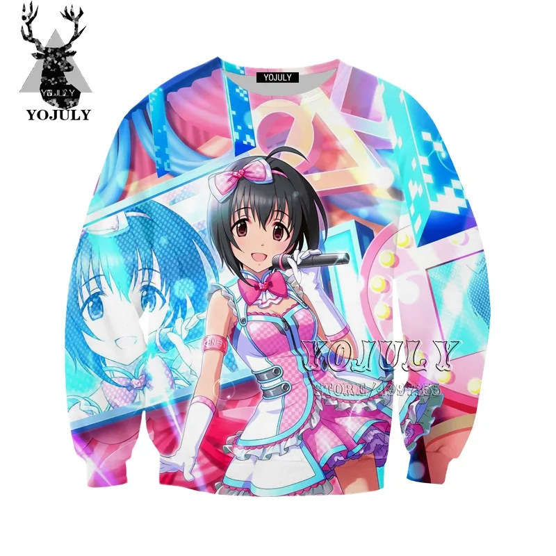 YOJULY Idol Master, Детская толстовка Золушки для девочек с 3D рисунком, Детская толстовка с аниме, для мальчиков и девочек, для подростков, модная детская одежда, Kawaii SW114