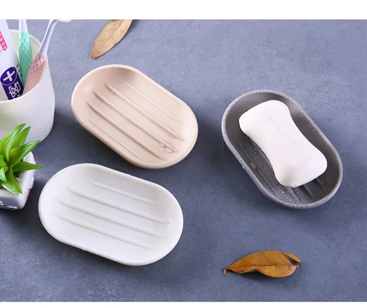 Creative Japanese Style Plain Color Soap Dish Plastic Thick Soap Box Bathroom Toilet Bath Soap Holder Glove Box