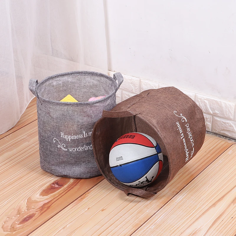 

Linen Toys Organizer Storage Basket Picnic Basket waterproof laundry basket woven Household Folding panier bedroom flowerpot
