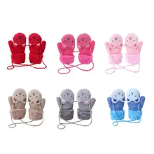 2 шт зимние теплые Новорожденные перчатка для младенца и варежки Дети мультфильм Утепленные Перчатки Лыжные вязаные руки защиты муфты перчатки осень-зима