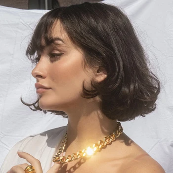 

Punk Stainless Steel Hip Hop Cuban Curb Link Chain Necklace for Women Big Heavy Choker Necklace Collie Female Gifts