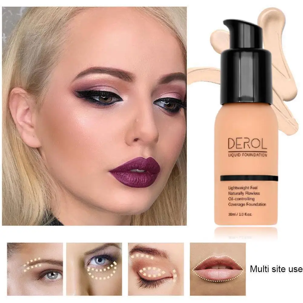 

Concealer Liquid Foundation Brightening Moisturizing Makeup Control 30ml Liquid Bb Foundation Oil Waterproof Cream X7Y2