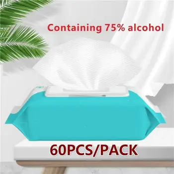 

60pcs/bag Personal Disinfection Portable 75% Alcohol Swabs Pads Wipes Antiseptic Cleanser Cleaning Sterilization Health Home