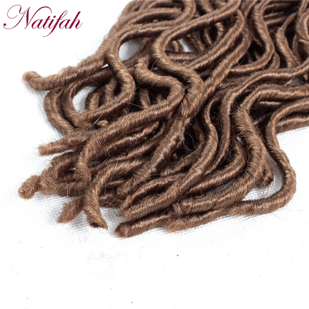 Natifah Faux locs Curly вязанные косички для наращивания волос 20 дюймов вязанные волнистые волосы для женщин