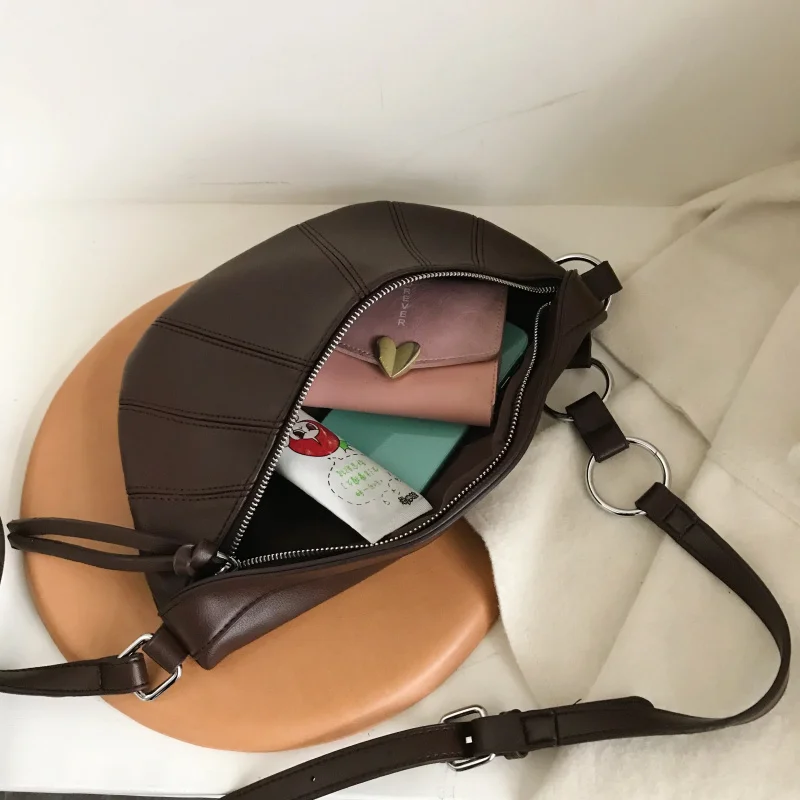 Small Solid Color Spliced Shoulder Messenger Bag Lady Chest Handbags ...