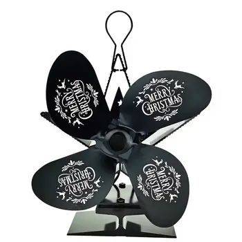 

Fireplace Five-Pointed Star 4 Blade Heat Powered Stove Fan Log Wood Burner Eco Friendly Quiet Fan Efficient Heat Distribution