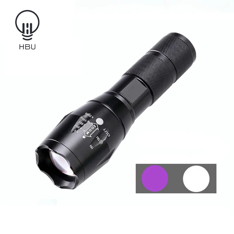 

led UV Flashlight Ultraviolet Torch With Zoom Function Mini UV Black Light Pet Urine Stains Detector Scorpion Hunting