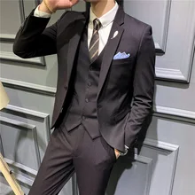 Aliexpress - 2021 New Men’s Suit Suit Men’s Slim Professional Suit Men’s Three Piece Wedding Best Man Evening Dress Men Clothing