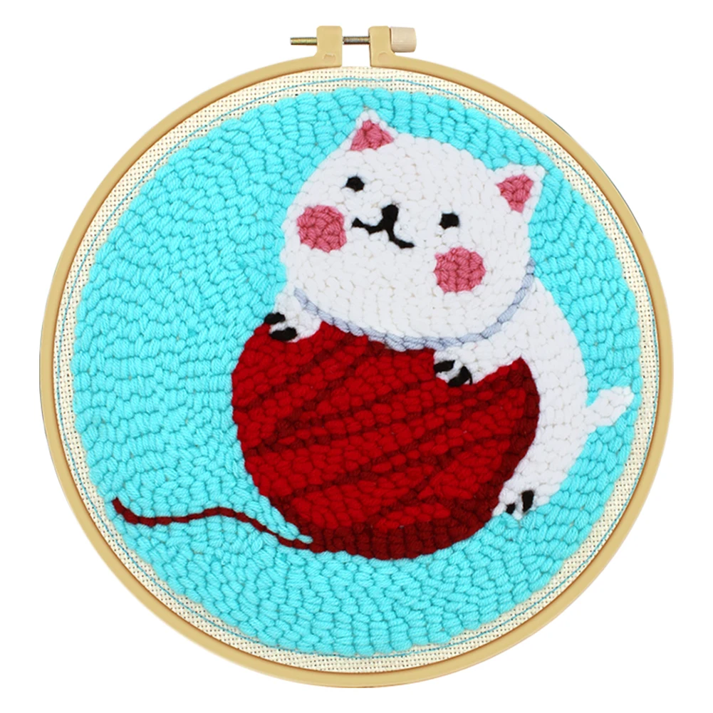 Durable Crtoon Animals Cross Stitch Kit Personality Soft Breathable Embroidery with Hook Threads Beginner Sewing Tools Gifts