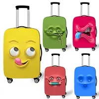 Funny Expression  Printed Suitcase Cover Ladies Travel Out Elastic Luggage Protective Cover Dust Cover Luggage Case 1