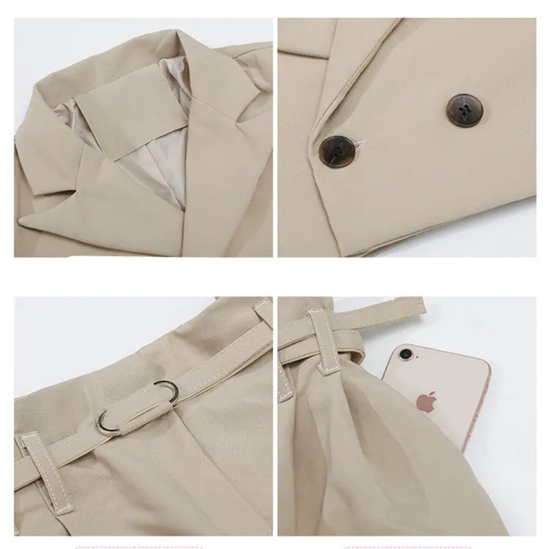 Teenage Girl Blazer Suits Clothing Sets Spring Autumn Kids Jackets+Pants+Belt Loose Formal Casual Outfits 3pcs girls clothes set