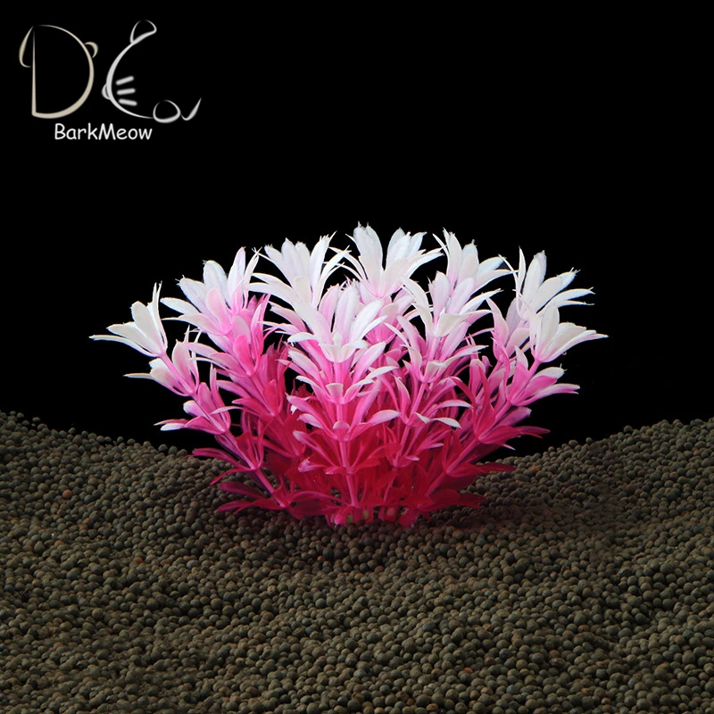 BarkMeow 12cm Simulation Aquatic Plants Fish Tank Landscape Aquariums Decorate TPC Ceramic Base Underwater Accessories | Дом и сад