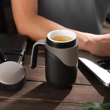 

380ml Thermal Coffee Mug Ceramic Inner Vacuum Flasks Portable Thermos Bottle for Water Insulated Tumbler for Coffee Men's Gift