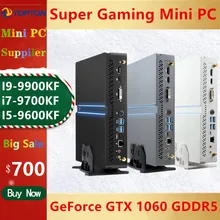 Mini PC Gaming Intel Core I9-9900KF i7-9700KF GTX 1060 GDDR5 2 * DDR4 ordinateur de bureau, avec Windows 10, m.2 NVMe, hdmi 2.0, DP, DVI, wi-fi, nouveauté