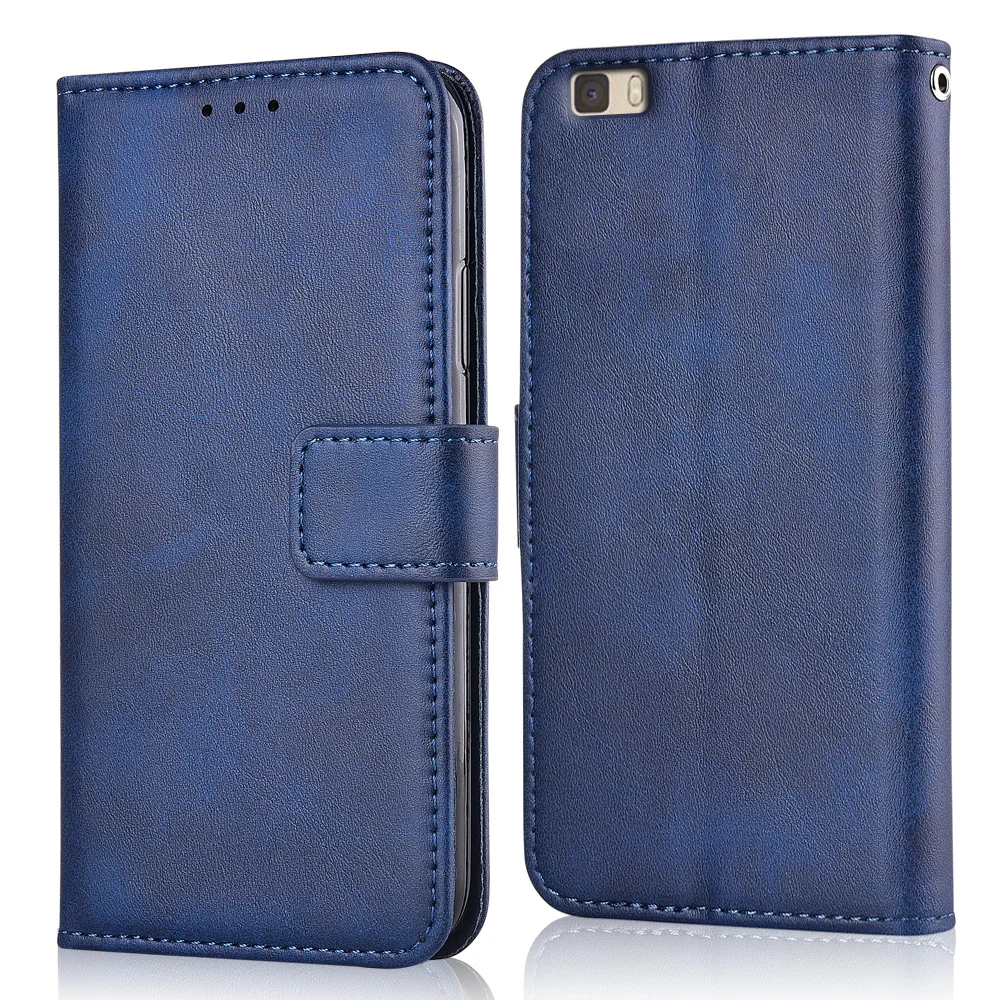 Для huawei P8 Lite ALE-L04 5 ''чехол для на P8 Lite Coque Бумажник кожаный чехол для huawei P8Lite книга откидная крышка - Цвет: niu-Dark Blue