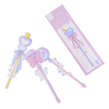 

30pcs/pack Girl's Magic Wand Bookmark Paper Cartoon Animals Bookmark Stationery Film Bookmark Office School Supplies