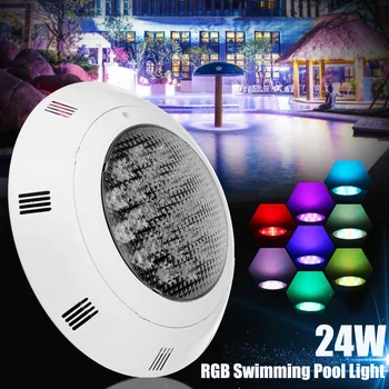 

LED RGB Underwater Swimming Pool Light Multi-Color AC 24V 24W RGB+Remote Controller Outdoor Lighting Waterproof Underwater Lamp