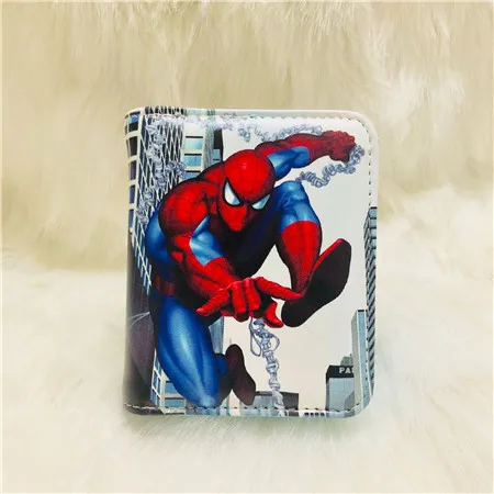 Marvel аниме персонаж Человек-паук модный студенческий короткий кошелек Железный человек детский персональный Кошелек Высокое качество PU Кошелек для монет - Цвет: Белый