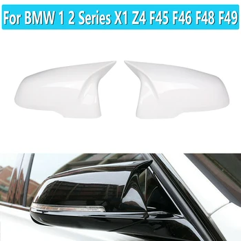 

1 Pair For BMW 1 2 Series X1 Z4 F45 F46 F48 F49 2016-2019 Bright White ABS Side Rear View Mirror Cover Replacement Ox Horn