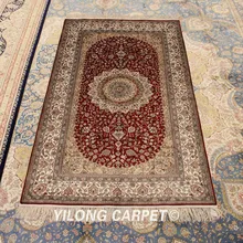 YILONG 3'x5' Традиционный персидский медальон ручной работы шелковый ковер с узлом на руки ковер(YJH254A