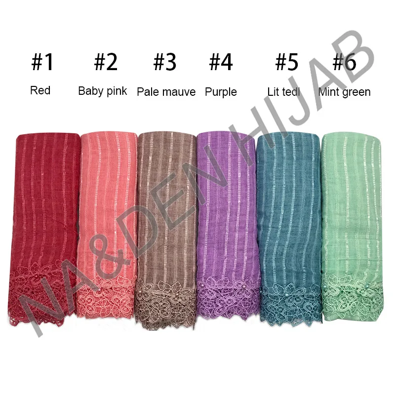 Classical Retro Print Scarf Pearls Lace Women Autumn Paris Yarn Shawl Wrap Soft Voile Scarf Ladies Long Scarves Stoles Hijab