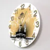 Mecca Holy Kaaba Modern Design Silent Wall Clock Saudi Arabia Ramadan Kareem Mosque Minimalist Wall Art Home Decor Clock Watch 3