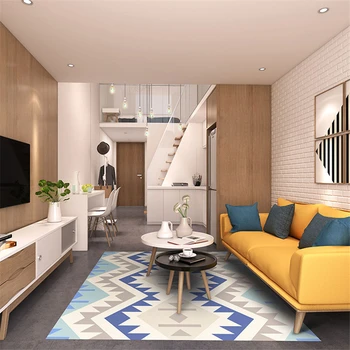 

Nordic Simple Style Parlor Area Rugs Anti-slip Kitchen Bathroom Rug Home Decor Geometric Pattern Bedroom Sofa Living Room Carpet