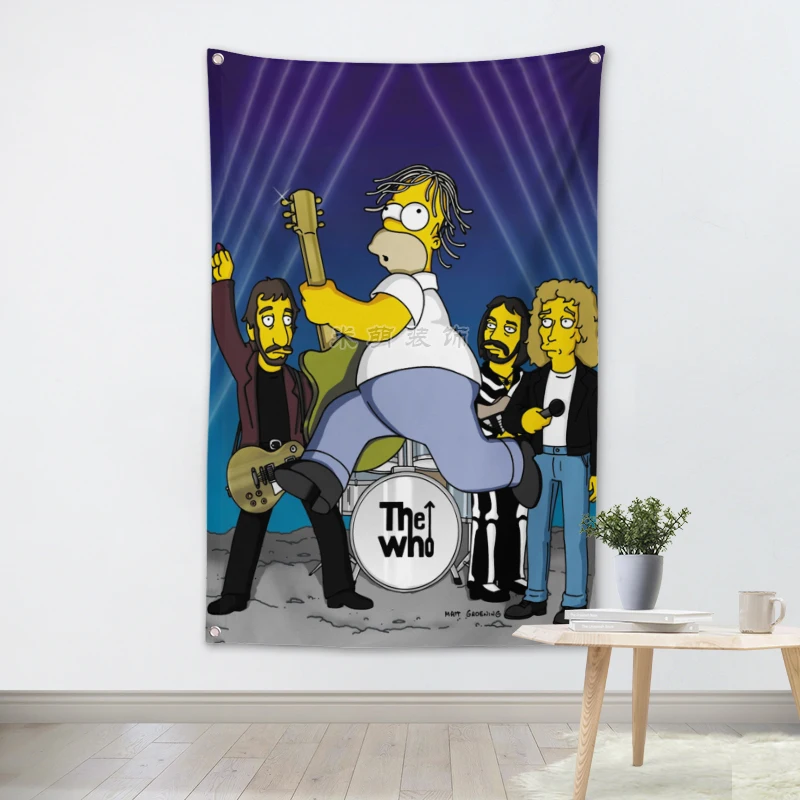 

THE WHO Rock Band Hanging Art Waterproof Cloth Polyester Fabric 56X36 inches Flags banner Bar Cafe Hotel Decor
