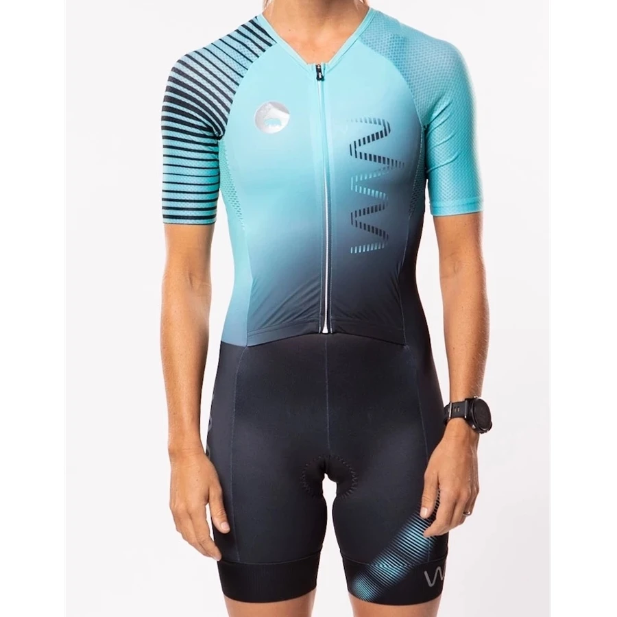 Серебристый Wynреспублика женская одежда открытый триатлон костюм Велоспорт skinsuit Боди Набор Майо дорожный велосипед костюмы ciclismo MTB комбинезоны - Цвет: Серебристый