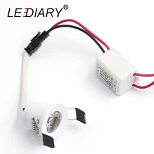 LEDIARY 10 sztuk/partia 90-260v biały Mini led typu downlight szafka led światło punktowe 1.5W 27mm dla biżuteria wyświetlacz sufitowa lampa wpuszczana